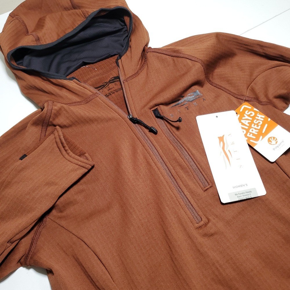 New Sitka Fanatic Hoody Womens Small Bison Zip NWT